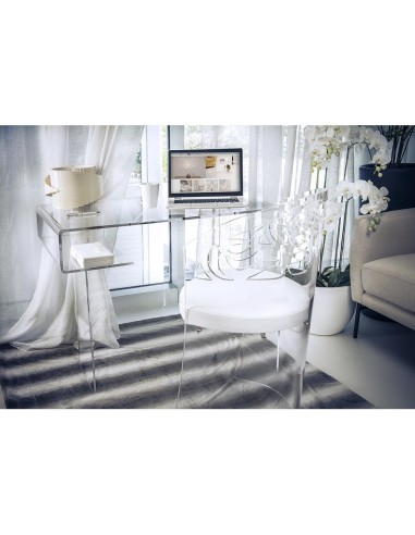 iPLEX Design - Scriptorium Home Office Scrivania Trasparente in plexiglass - 91x73x60 cm