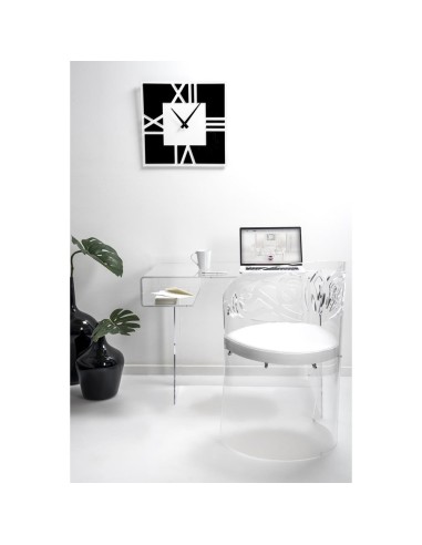 iPLEX Design - Scriptorium Home Office Scrivania Trasparente in plexiglass - 91x73x60 cm