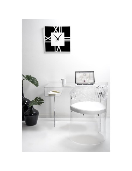 iPLEX Design - Scriptorium Home Office Scrivania Trasparente in plexiglass - 91x73x60 cm