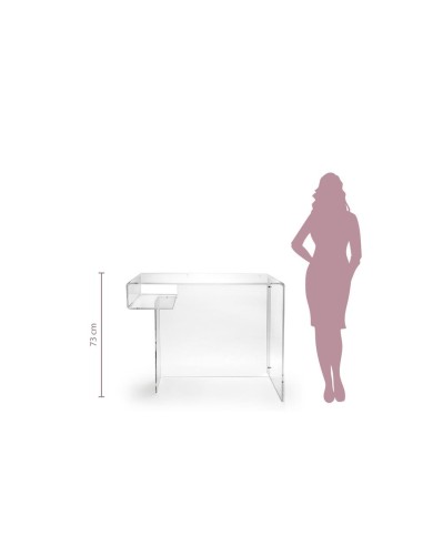 iPLEX Design - Scriptorium Home Office Scrivania Trasparente in plexiglass - 91x73x60 cm