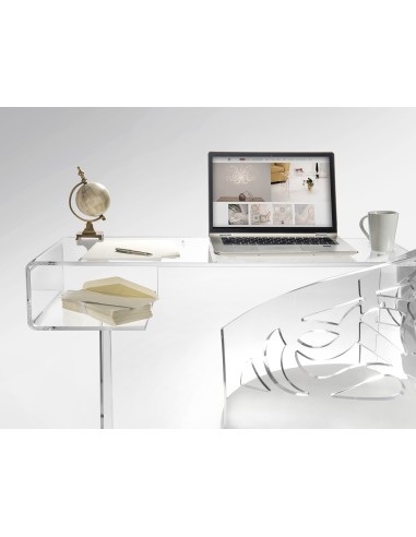 iPLEX Design - Scriptorium Home Office Scrivania Trasparente in plexiglass - 91x73x60 cm