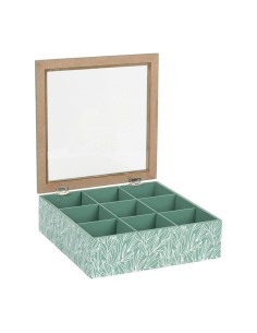 Cotè Table - Tea Bag Box 9C Organic Green 24X24Xh7 cm Mdf+Glass 2