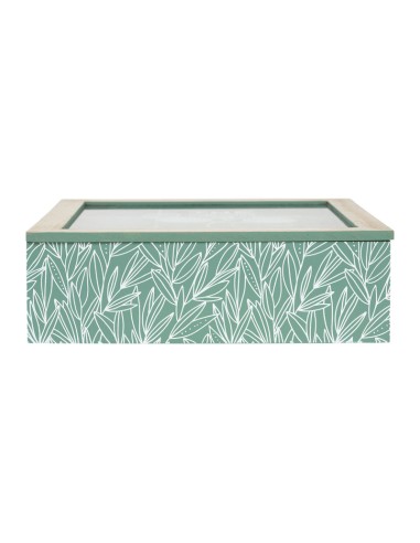 Cotè Table - Tea Bag Box 9C Organic Green 24X24Xh7 cm Mdf+Glass