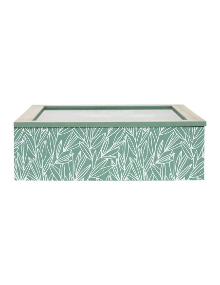 Cotè Table - Tea Bag Box 9C Organic Green 24X24Xh7 cm Mdf+Glass
