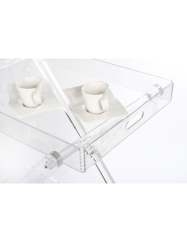 iPLEX - Karol Carrello portavivande in plexiglass Trasparente. - arredamento casa cucina Made in Italy - 74x87,5x46,5 cm