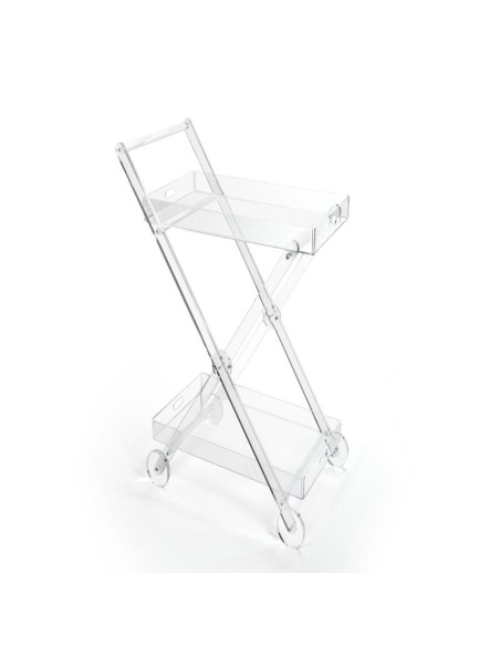 iPLEX - Karol Carrello portavivande in plexiglass Trasparente. - arredamento casa cucina Made in Italy - 74x87,5x46,5 cm