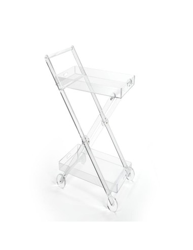 iPLEX - Karol Carrello portavivande in plexiglass Trasparente. - arredamento casa cucina Made in Italy - 74x87,5x46,5 cm