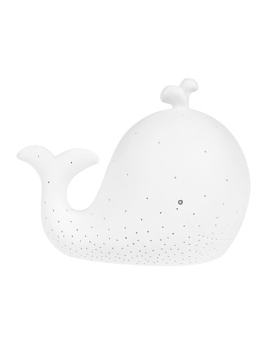Cotè Table - Lampada Whale Led Baleine White 12X22Xh16 cm Porcelain, alimentazione batteria