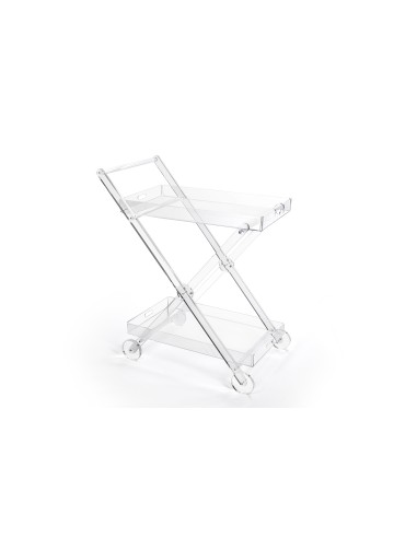 iPLEX - Karol Carrello portavivande in plexiglass Trasparente. - arredamento casa cucina Made in Italy - 74x87,5x46,5 cm