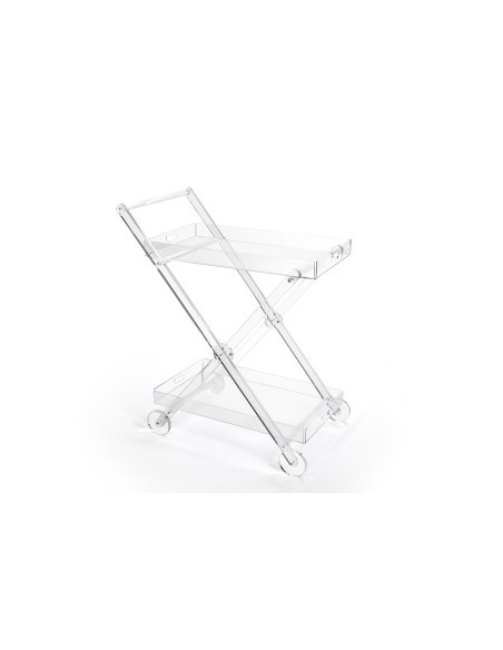 iPLEX - Karol Carrello portavivande in plexiglass Trasparente. - arredamento casa cucina Made in Italy - 74x87,5x46,5 cm