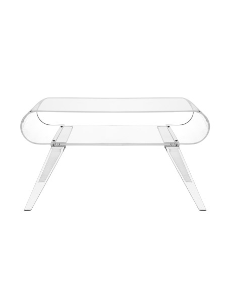 iPLEX - Gatsby Tavolino da caffè in plexiglass PMMA Trasparente. - arredamento casa salotto Made in Italy - 89x49,5x39 cm