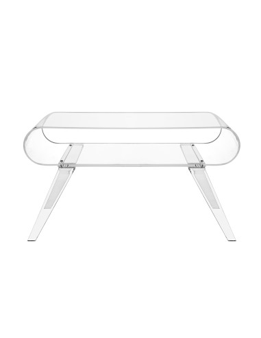 iPLEX - Gatsby Tavolino da caffè in plexiglass PMMA Trasparente. - arredamento casa salotto Made in Italy - 89x49,5x39 cm