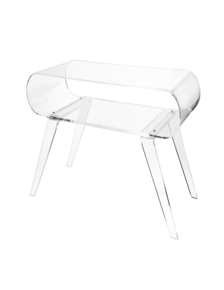 iPLEX - Gatsby Tavolino da caffè in plexiglass PMMA Trasparente. - arredamento casa salotto Made in Italy - 89x49,5x39 cm