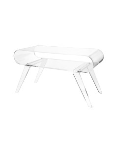 iPLEX - Gatsby Tavolino da caffè in plexiglass PMMA Trasparente. - arredamento casa salotto Made in Italy - 89x49,5x39 cm