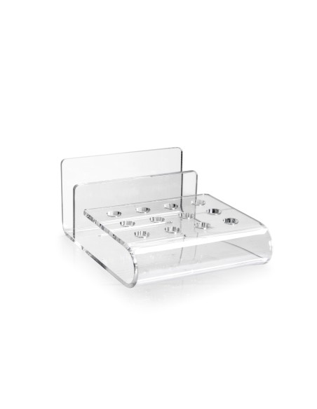 iPLEX Design - Oly Desk Organizer da Scrivania Trasparente in plexiglass - 16x7x12,5 cm