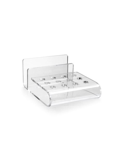 iPLEX Design - Oly Desk Organizer da Scrivania Trasparente in plexiglass - 16x7x12,5 cm