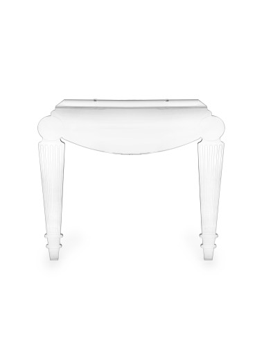 iPLEX - Foyer Consolle stile veneziano '700 in plexiglass Trasparente taglio laser. Made in Italy - 84x76x25 cm