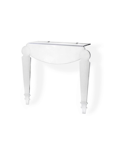iPLEX - Foyer Consolle stile veneziano '700 in plexiglass Trasparente taglio laser. Made in Italy - 84x76x25 cm