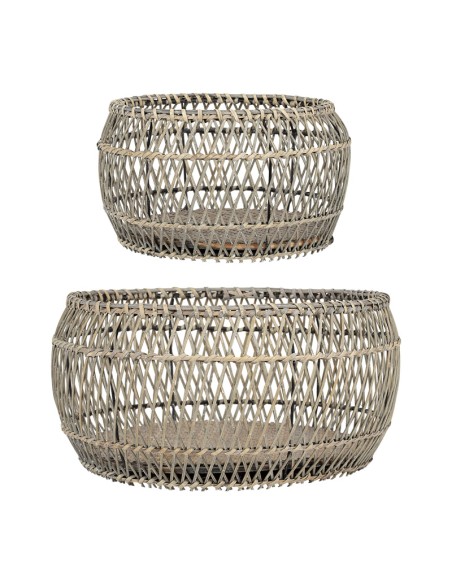 Cotè Table -Set cesti  Basket X2 Eluminea Nt 34h18+26h16 Bamboo+Plywood