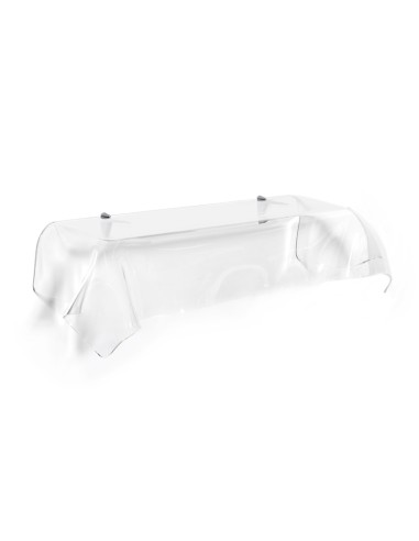 iPLEX - Consolle sotto specchio linea Drappeggi in plexiglass PMMA Trasparente con 2 ganci di ancoraggio. - 110x30x35 cm