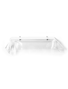 iPLEX - Consolle sotto specchio linea Drappeggi in plexiglass PMMA Trasparente con 2 ganci di ancoraggio. - 110x30x35 cm