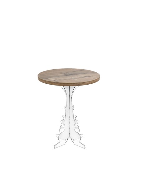 iPLEX Design - Maricla Tavolino Small Habitat Rovere in plexiglass e legno - Trasparente/legno - 36x42x36 cm