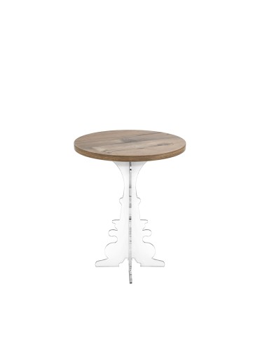 iPLEX Design - Maricla Tavolino Small Habitat Rovere in plexiglass e legno - Trasparente/legno - 36x42x36 cm