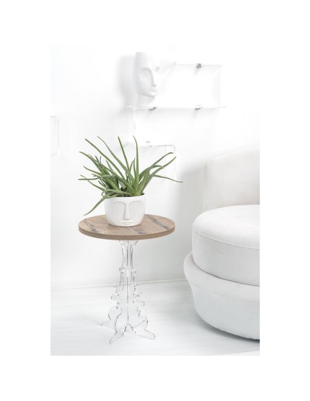iPLEX Design - Maricla Tavolino Small Habitat Rovere in plexiglass e legno - Trasparente/legno - 36x42x36 cm