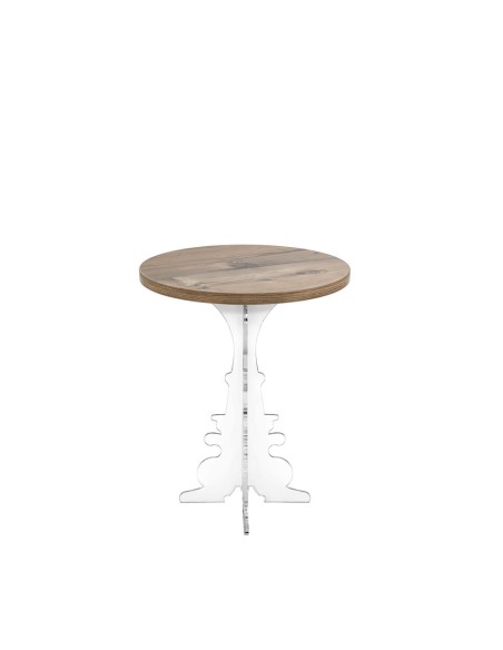 iPLEX Design - Maricla Tavolino Small Habitat Rovere in plexiglass e legno - Trasparente/legno - 36x42x36 cm