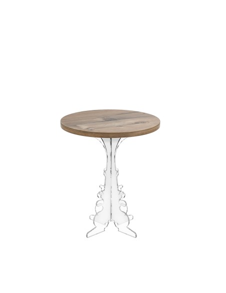 iPLEX Design - Maricla Tavolino Small Habitat Rovere in plexiglass e legno - Trasparente/legno - 36x42x36 cm