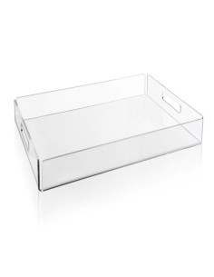 iPLEX - Bon Ton Vassoio da tavola portavivande in plexiglass PMMA Trasparente. 45,5,x32x5 cm Made in Italy - 45,5x5x32 cm 2