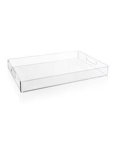 iPLEX - Bon Ton Vassoio da tavola portavivande in plexiglass PMMA Trasparente. 45,5,x32x5 cm Made in Italy - 45,5x5x32 cm