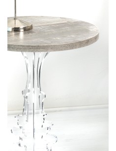 iPLEX Design - Maricla Tavolino Small Habitat Grigio Atrium in plexiglass e legno - Trasparente/ legno grigio - 36x42x36 cm 2