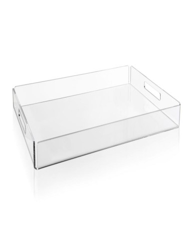 iPLEX - Bon Ton Vassoio da tavola portavivande in plexiglass PMMA Trasparente. 45,5,x32x5 cm Made in Italy - 45,5x5x32 cm