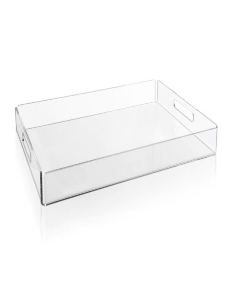 iPLEX - Bon Ton Vassoio da tavola portavivande in plexiglass PMMA Trasparente. 45,5,x32x5 cm Made in Italy - 45,5x5x32 cm