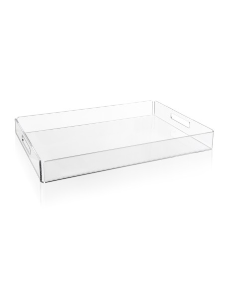 iPLEX - Bon Ton Vassoio da tavola portavivande in plexiglass PMMA Trasparente. 45,5,x32x5 cm Made in Italy - 45,5x5x32 cm