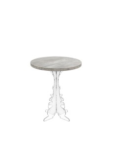 iPLEX Design - Maricla Tavolino Small Habitat Grigio Atrium in plexiglass e legno - Trasparente/ legno grigio - 36x42x36 cm