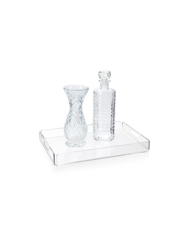 iPLEX - Bon Ton Vassoio da tavola portavivande in plexiglass PMMA Trasparente. Made in Italy - 33x4x23 cm