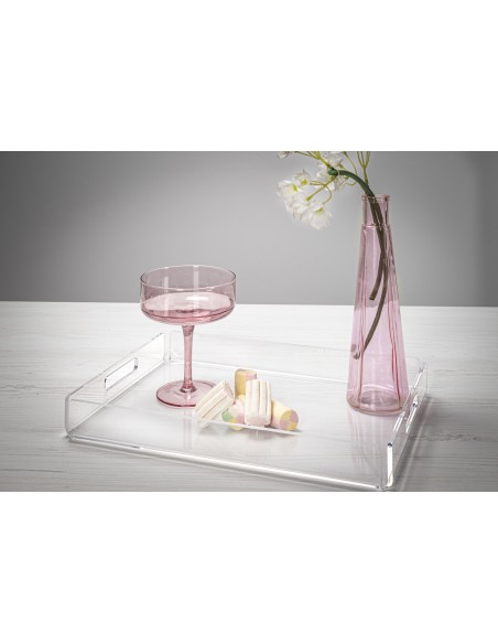 iPLEX - Bon Ton Vassoio da tavola portavivande in plexiglass PMMA Trasparente. Made in Italy - 33x4x23 cm