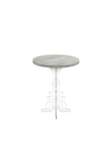 iPLEX Design - Maricla Tavolino Small Habitat Grigio Atrium in plexiglass e legno - Trasparente/ legno grigio - 36x42x36 cm