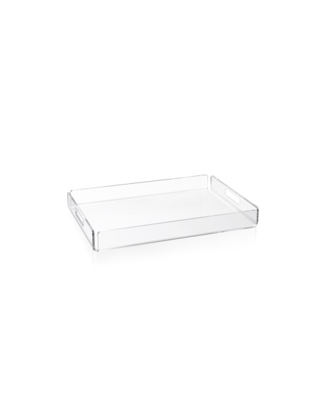 iPLEX - Bon Ton Vassoio da tavola portavivande in plexiglass PMMA Trasparente. Made in Italy - 33x4x23 cm