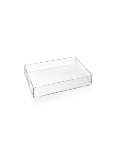 iPLEX - Bon Ton Vassoio da tavola portavivande in plexiglass PMMA Trasparente. Made in Italy - 33x4x23 cm
