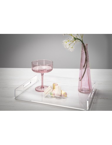 iPLEX - Bon Ton Vassoio da tavola portavivande in plexiglass PMMA Trasparente. Made in Italy - 33x4x23 cm