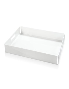 iPLEX - Bon Ton Vassoio da tavola portavivande in plexiglass PMMA bianco. 45,5,x32x5 cm Made in Italy - 45,5x5x32 cm 2
