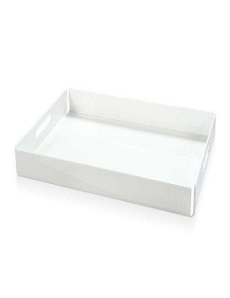 iPLEX - Bon Ton Vassoio da tavola portavivande in plexiglass PMMA bianco. 45,5,x32x5 cm Made in Italy - 45,5x5x32 cm