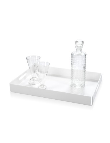 iPLEX - Bon Ton Vassoio da tavola portavivande in plexiglass PMMA bianco. 45,5,x32x5 cm Made in Italy - 45,5x5x32 cm