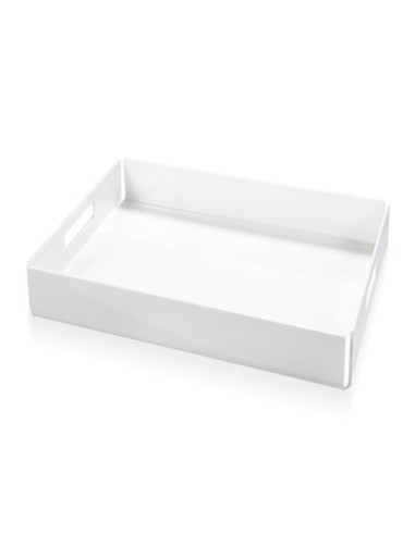 iPLEX - Bon Ton Vassoio da tavola portavivande in plexiglass PMMA bianco. 45,5,x32x5 cm Made in Italy - 45,5x5x32 cm