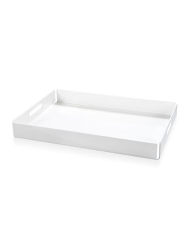 iPLEX - Bon Ton Vassoio da tavola portavivande in plexiglass PMMA bianco. 45,5,x32x5 cm Made in Italy - 45,5x5x32 cm