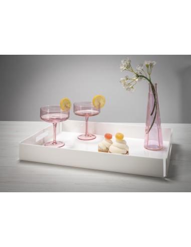 iPLEX - Bon Ton Vassoio da tavola portavivande in plexiglass PMMA bianco. 45,5,x32x5 cm Made in Italy - 45,5x5x32 cm