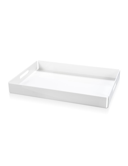 iPLEX - Bon Ton Vassoio da tavola portavivande in plexiglass PMMA bianco. 45,5,x32x5 cm Made in Italy - 45,5x5x32 cm